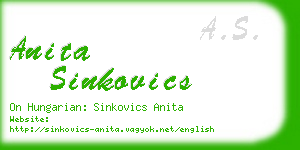 anita sinkovics business card